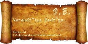 Verebélyi Beáta névjegykártya