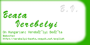 beata verebelyi business card